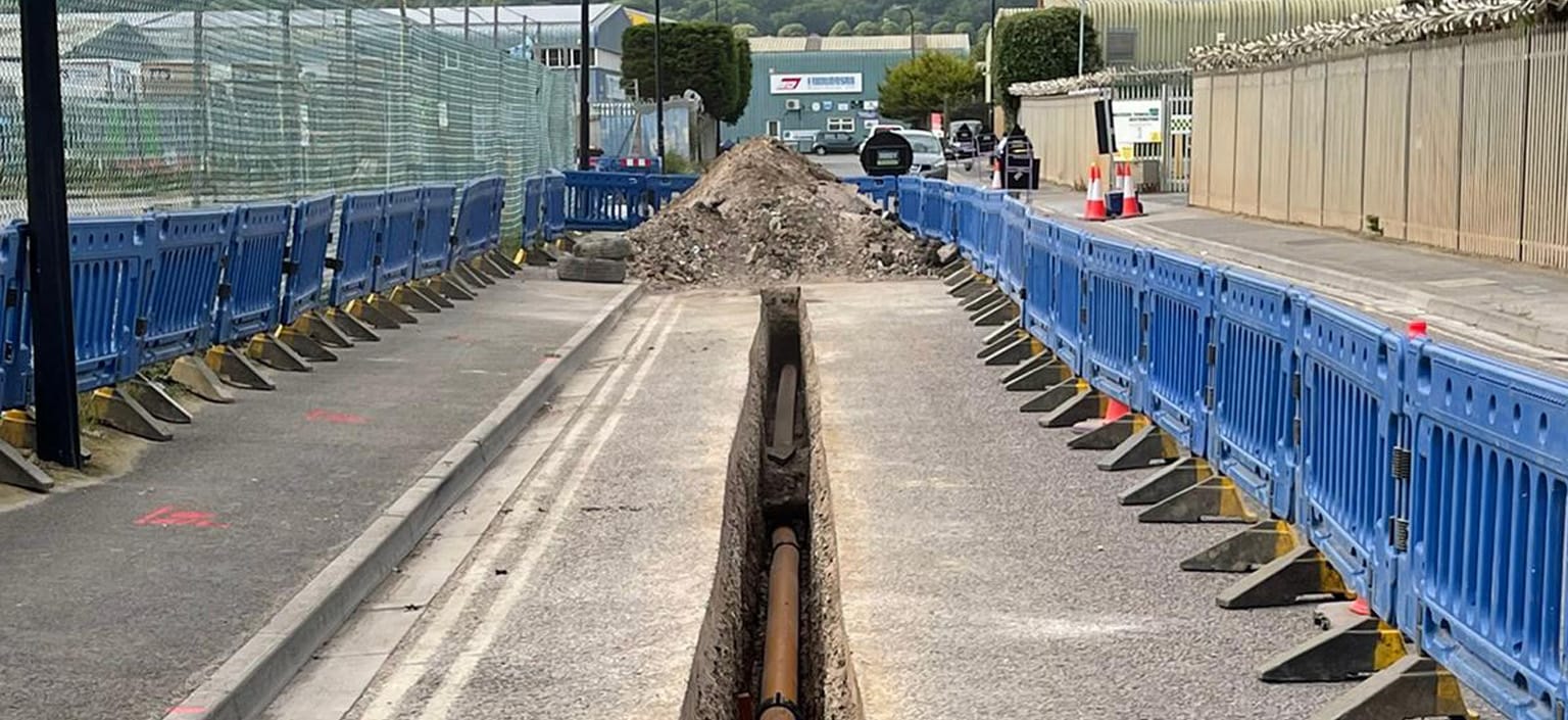 USP GIRS accredited operative capping a gas service pipe on a pre-demolition site